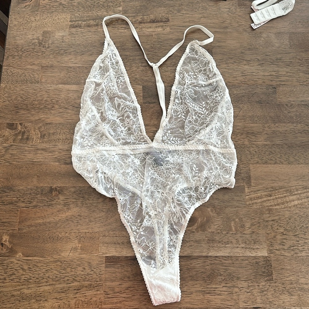 Victoria’s Secret white lace bodysuit